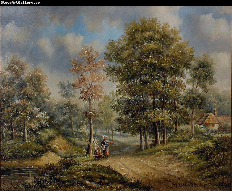 Barend Cornelis Koekkoek Walk in the woods